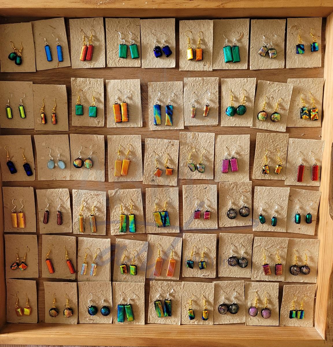 Fused Glass Drop Earrings 1